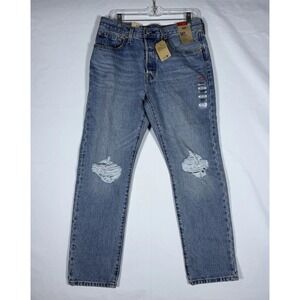 NWT Levi's Strauss 501 Original Jeans Men 30x30 Blue Distressed Straight Regular